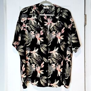 Babaton Rorik Silk Floral Button-Front Blouse